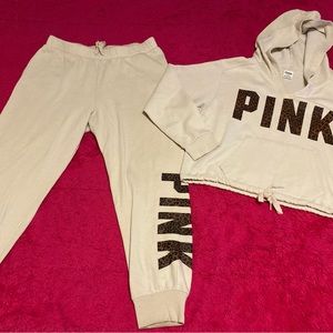 Cheetah PINK victoria secret sweatpant set.